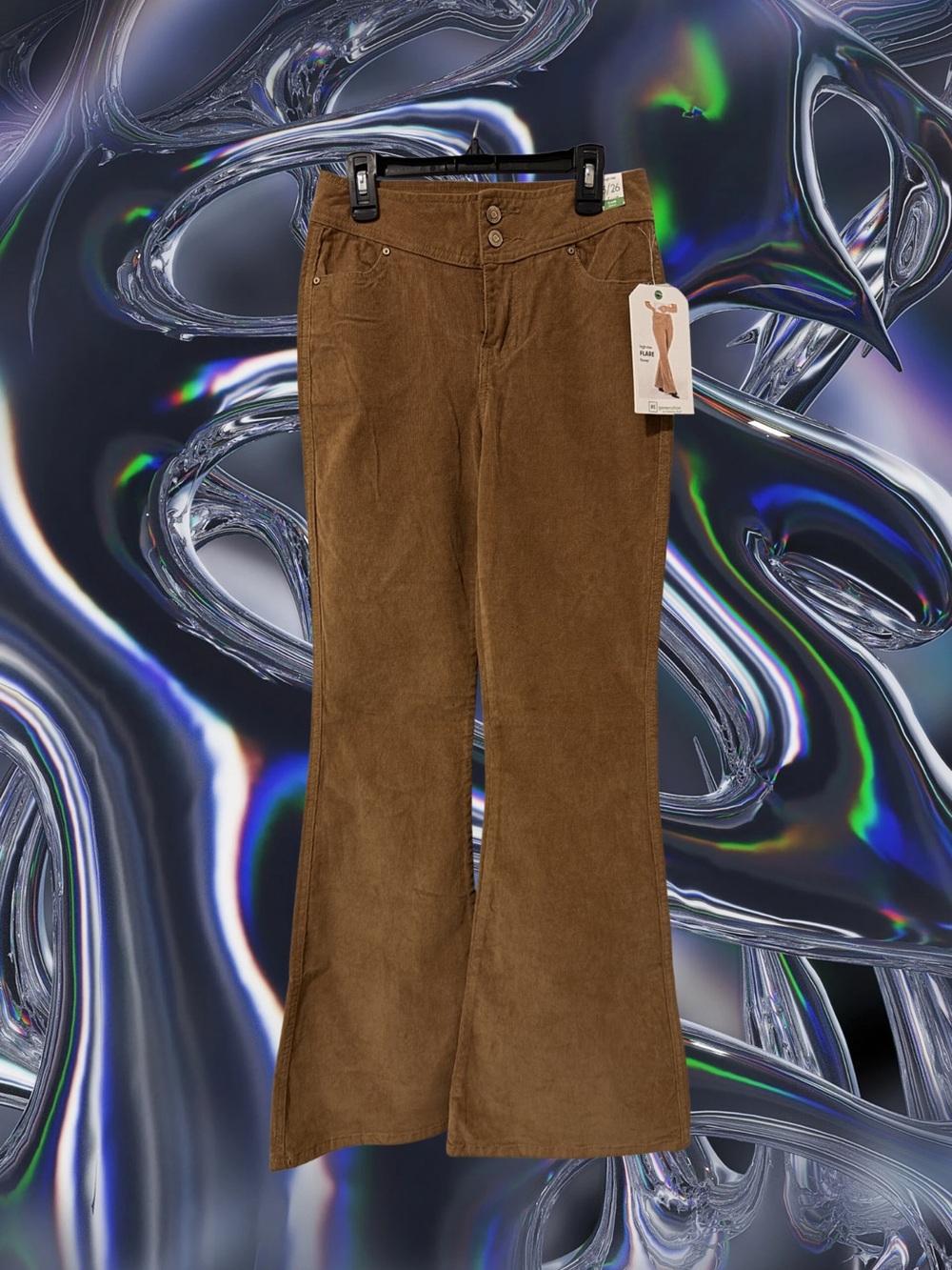 Re generation | Light Brown High-rise Flare Flower Pants
